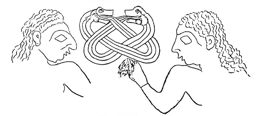 A drawing of two people with their hands together.