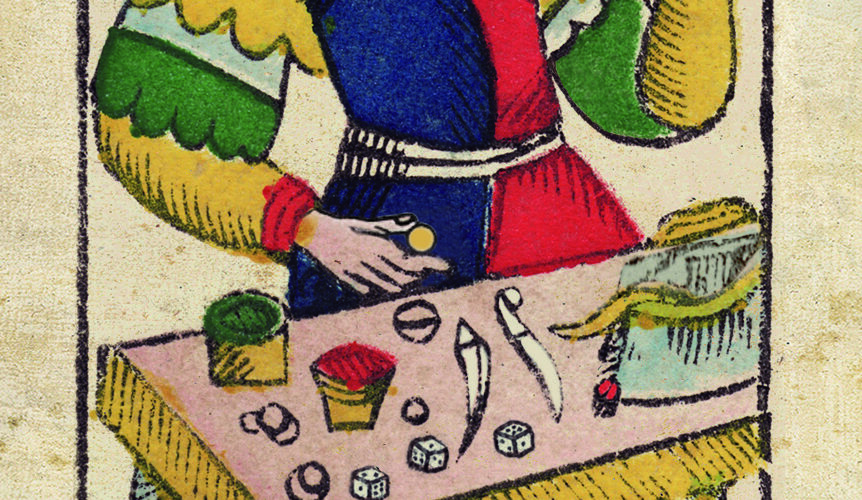 Atout I, le Bateleur, du tarot de Marseille dit de Nicolas Conver