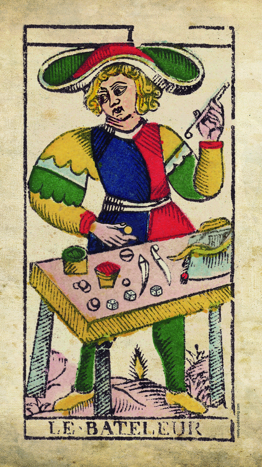 Atout I, le Bateleur, du tarot de Marseille dit de Nicolas Conver