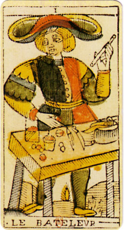 Atout I, le Bateleur, tarot de Marseille de Jean Dodal, Lyon, début du XVIIIe siècle