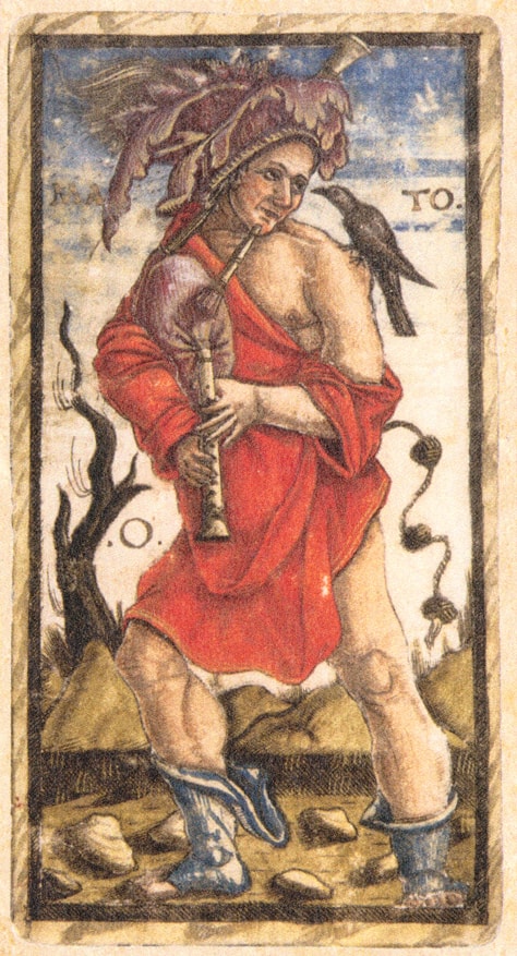 Une carte gravée et coloriée du tarot Sola Busca, Venise, vers 1491