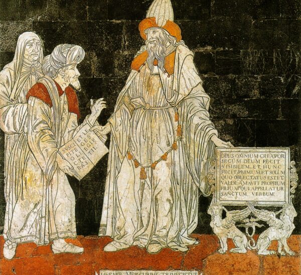 Pavement de marbre de la cathédrale de Sienne représentant Hermès Trismégiste