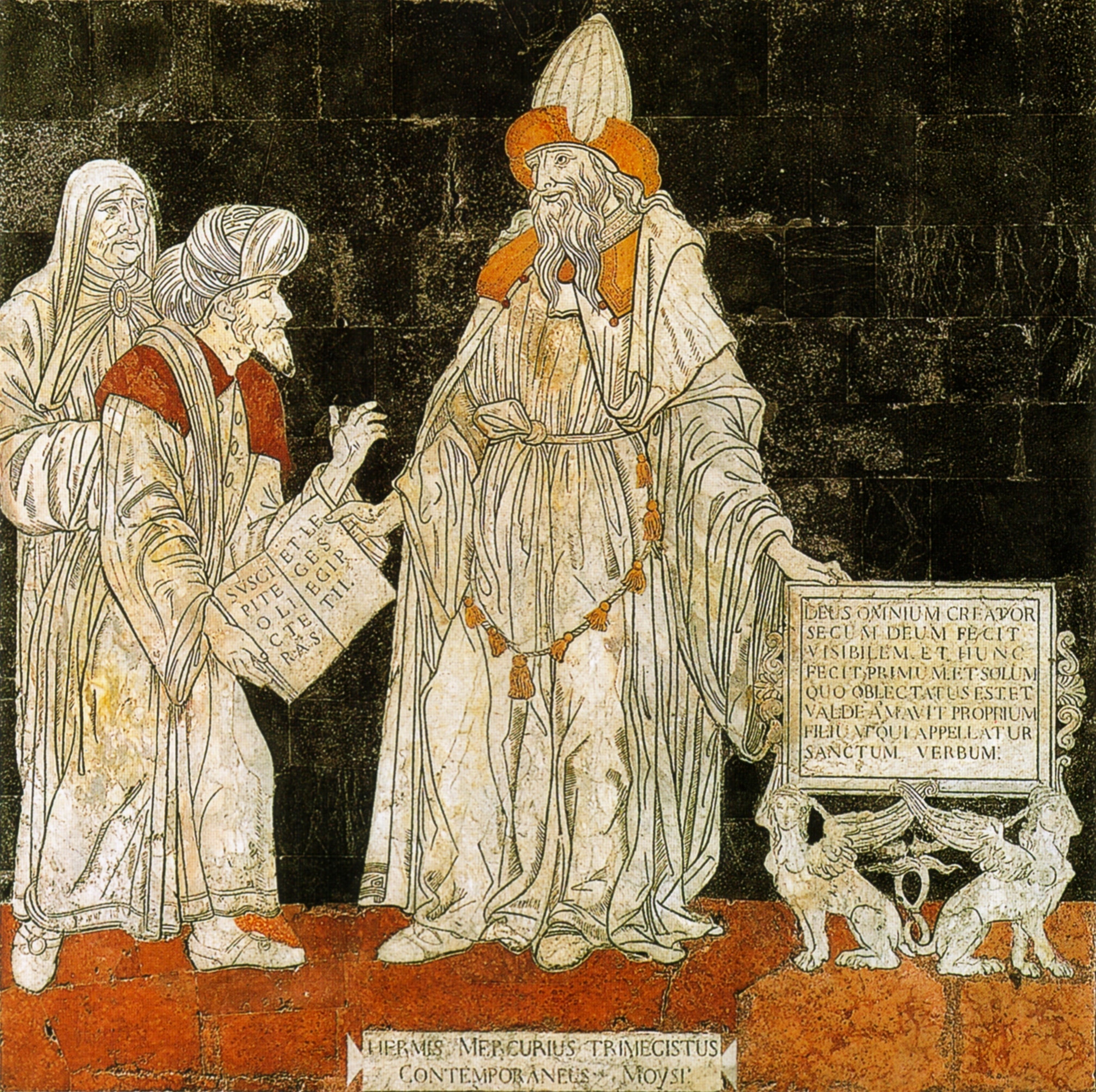 Pavement de marbre de la cathédrale de Sienne représentant Hermès Trismégiste