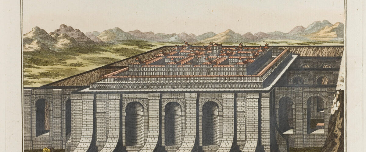Gravure coloriée représentant une reconstitution du Temple de Salomon à Jérusalem